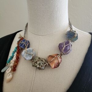 Crochet Healing Crystal Choker Necklace